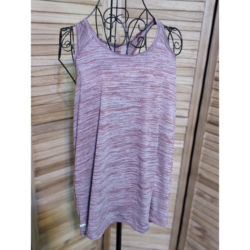 Womens Fitness Tank Top BURGUNDY MARLED Textured RACERBACK DriMore Large
